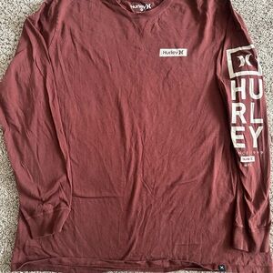 Hurley Men's Burgundy Long Sleeve Tee